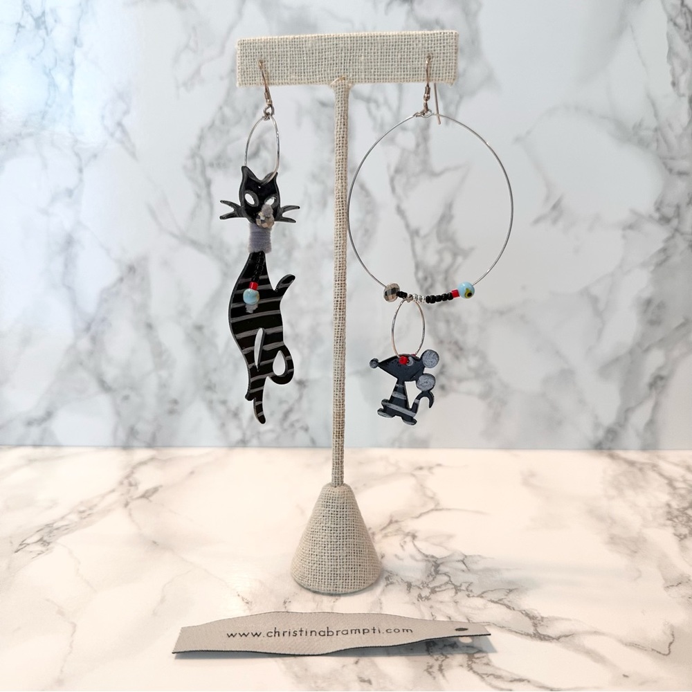 🆕 Custom Cat & Mouse Earrings